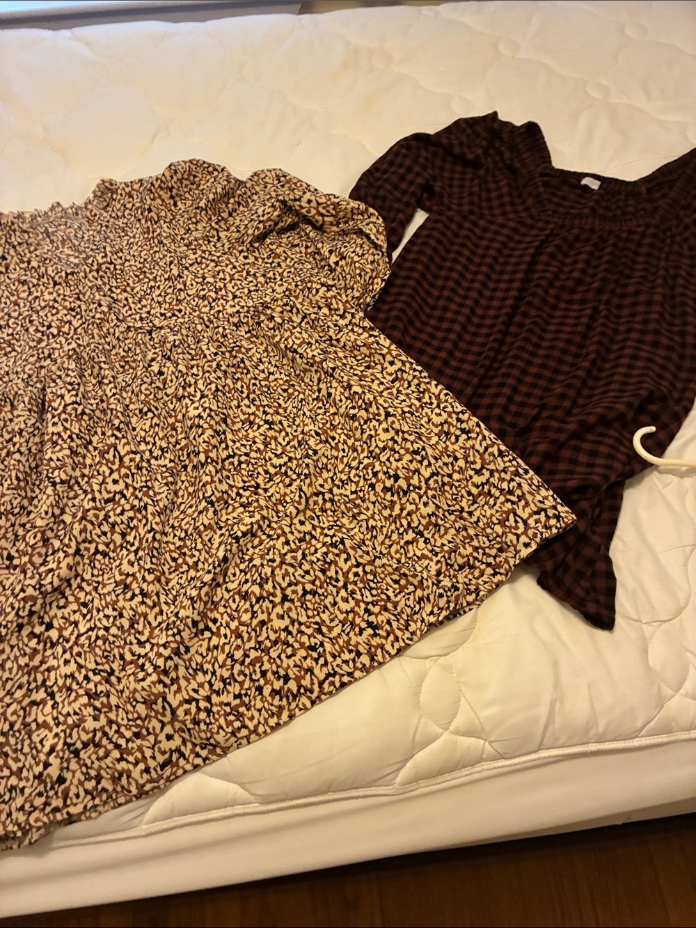 Women’s Brown & Cream Printed Smocked Top